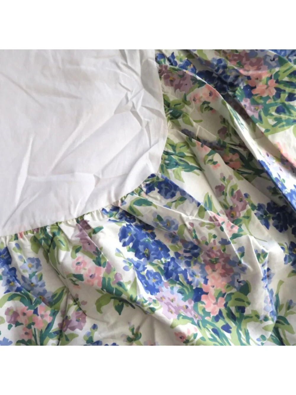Vintage Laura Ashley Abbeville Floral King Bed Skirt 13